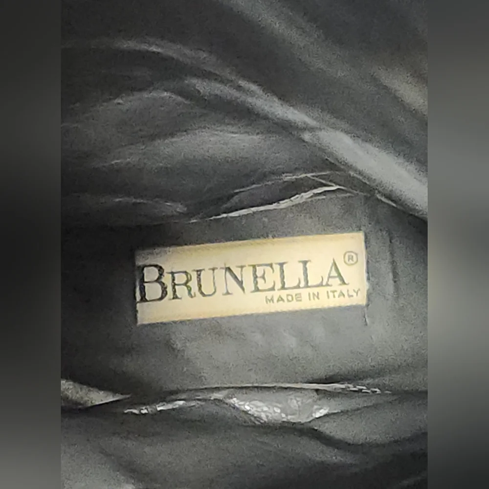 Brunella Italy Vintage Navy Leather & Suede Tall Western Boots Size US 8.5 - 9